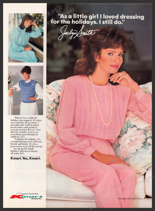 Jaclyn Smith Kmart 1980s Print Advertisement 1987 Dressing for the Holidays Jaclyn Smith