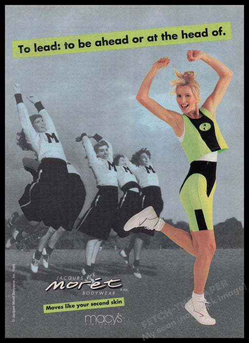 Jacques Moret Bodywear Workout Clothing 1990s Print Advertisement Ad 1990 Fetch the Paper!
