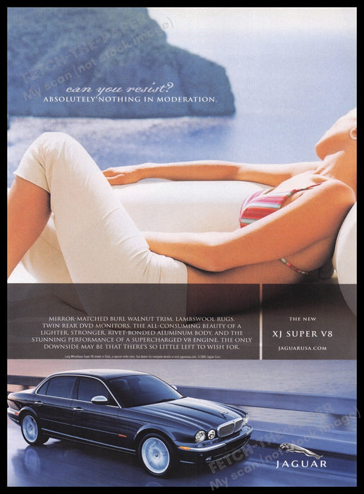 Jaguar XJ Super V8 Car 2000s Print Advertisement Ad 2005 Fetch the Paper!