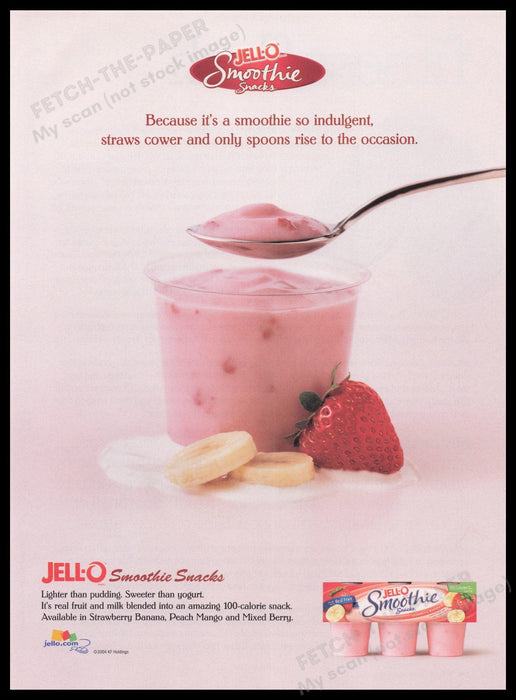 JELL-O Smoothie Snacks 2000s Print Advertisement Ad 2004 Fetch the Paper!