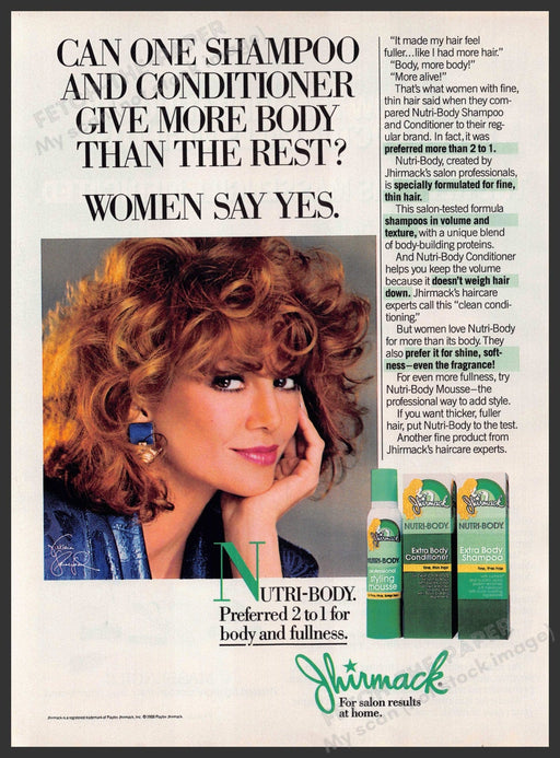 Jhirmack 1980s Print Advertisement 1989 Victoria Principal "Women say YES" Jhirmack