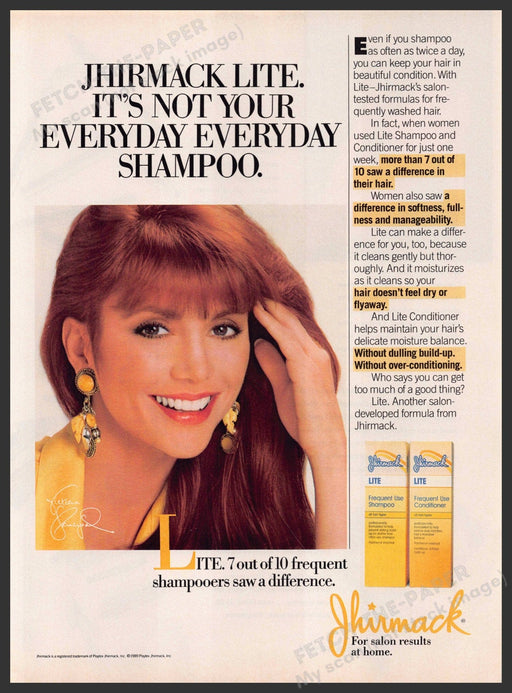 Jhirmack Lite 1980s Print Advertisement 1989 Victoria Principal Salon Hair Jhirmack