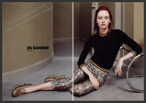 Jil Sander Navy Codie Young 2010s Print Advertisement (2 page) 2012 Office Fetch-the-Paper