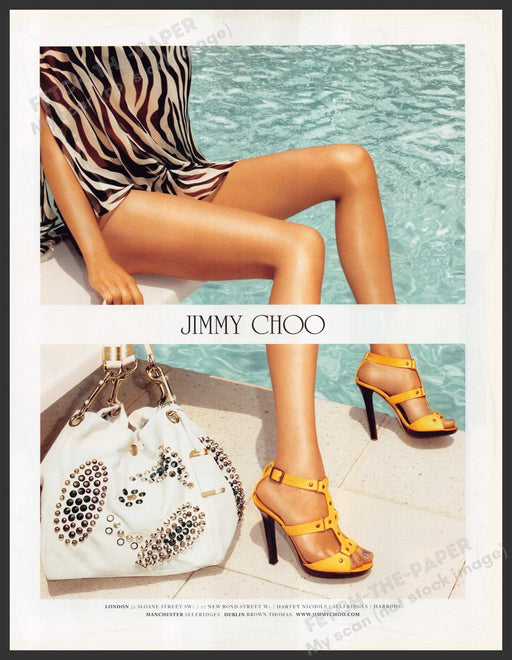 Jimmy Choo Fashion 2000s Print Advertisement Ad 2008 Diving Board Pool Legs Fetch-the-Paper