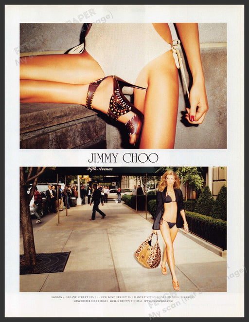 Jimmy Choo Shoes 2000s Print Advertisement Ad 2009 Legs Stiletto Street Fetch-the-Paper