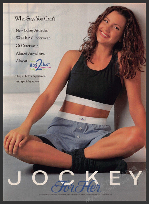 Jockey for Her 1990s Print Advertisement 1995 Atti2des Girl Gym Workout Jockey for Her