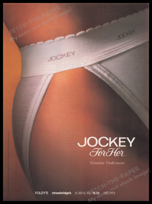 Jockey for Her Underwear 1990s Print Advertisement Ad 1997 Hi-cut Thigh Fetch the Paper!