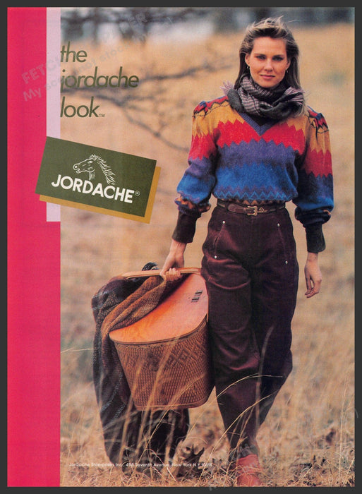 Jordache 1980s Print Advertisement 1982 Picnic The Jordache Look Fetch-the-Paper