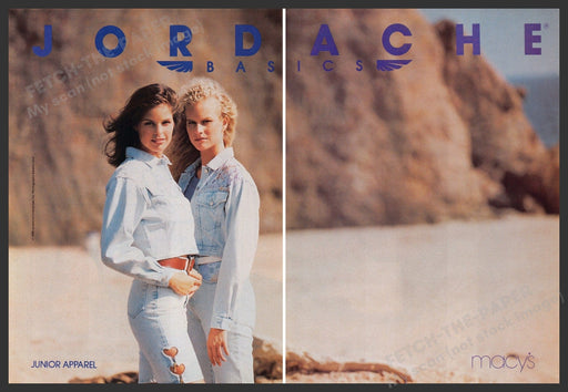 Jordache Basics 1990s Print Advertisement (2 pages) 1990 Junior Jeans Girls Sand Jordache