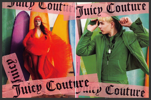 Juicy Couture Clothing 2000s Print Advertisement (2 Pg) 2009 Surfboards Colors Fetch-the-Paper