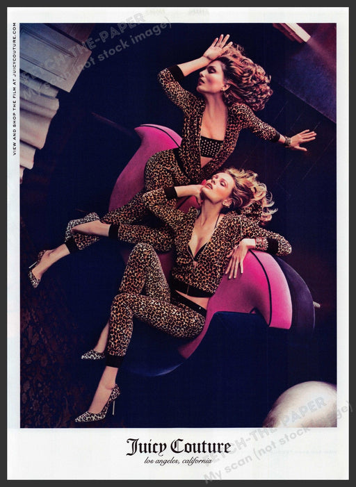 Juicy Couture Clothing 2000s Print Advertisement Ad 2013 Legs Leopard L.A. Fetch the Paper!