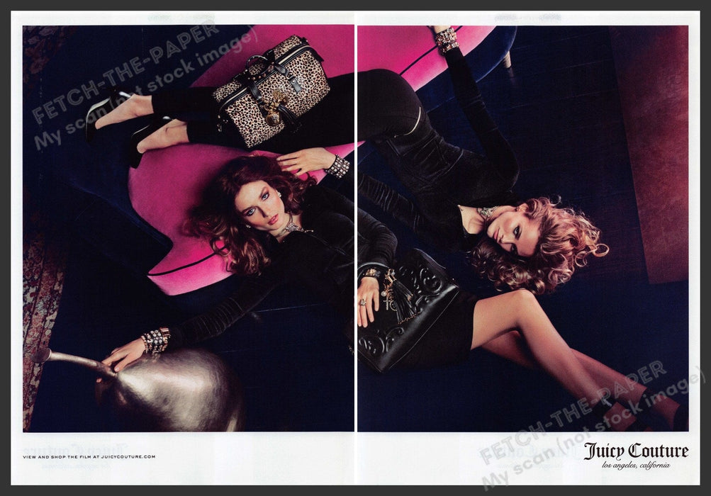 Juicy Couture Handbags 2000s Print Advertisement Ad (2 pages) 2013 Legs Girls Fetch the Paper!