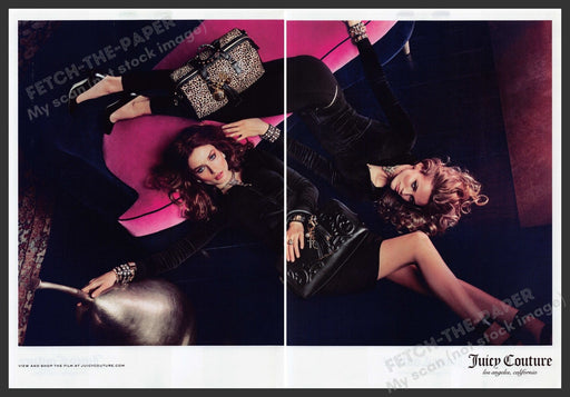 Juicy Couture Handbags 2000s Print Advertisement Ad (2 pages) 2013 Legs Girls Fetch the Paper!
