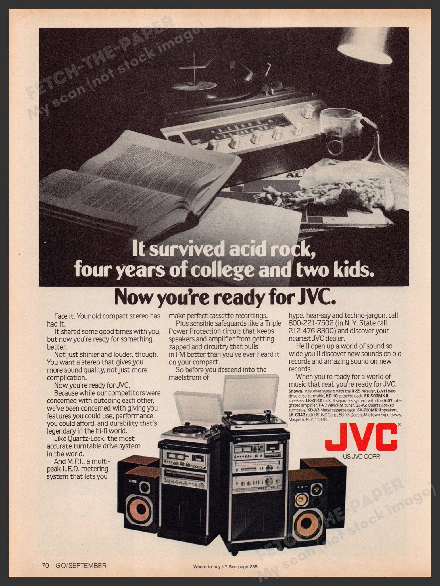Vintage 1979 JVC Turntable Cassette Speaker Print Ad — Fetch-the-Paper