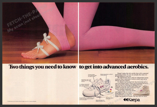 Kaepa 1980s Magazine Print Advertisement (2 pages) 1986 Aerobics Foot Shoes Kaepa
