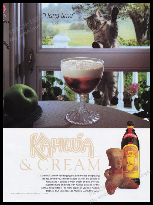 Kahlua 1980s Print Advertisement Ad 1989 Fetch the Paper!