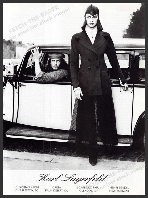 Karl Lagerfeld Fashion 1990s Print Advertisement 1993 Old Car Fetch-the-Paper