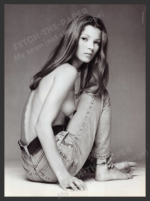 Kate Moss Jeans Leather Jacket 1990s Magazine Shoot 1992 Fetch the Paper!
