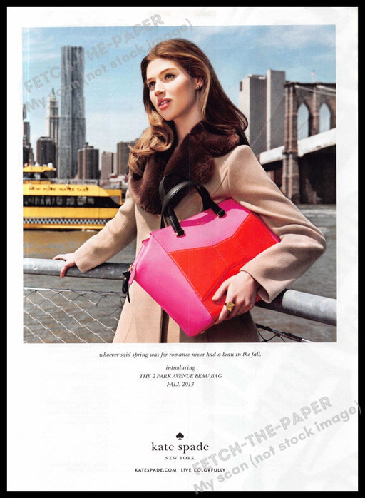 Kate Spade 2010s Magazine Print Ad 2013 Anais Poulliot The 2 Park Ave NYC Bag Kate Spade