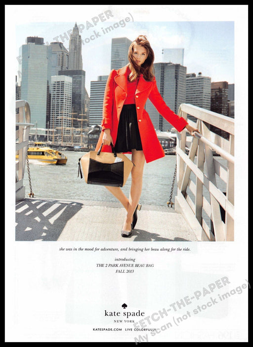 Kate Spade 2010s Print Advertisement 2013 Legs Working Woman Model New York Kate Spade