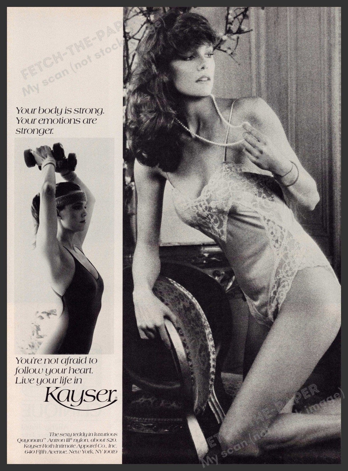 Kayser Lingerie 1980s Print Advertisement 1984 Legs Strong Body Emotio