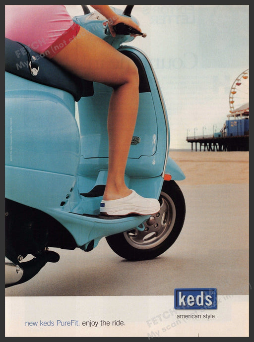 Keds Shoes Legs Scooter Beach Boardwalk Carnival 2000s Print Advertisement 2002 Fetch-the-Paper