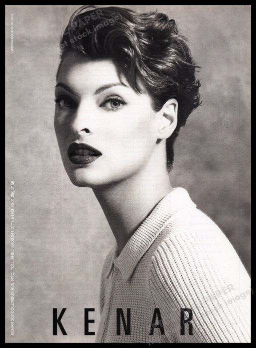 Kenar Clothing 1990s Print Advertisement Ad 1996 Linda Evangelista Fetch the Paper!