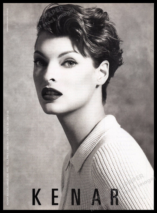 Kenar Clothing 1990s Print Advertisement Ad 1996 Linda Evangelista Fetch the Paper!