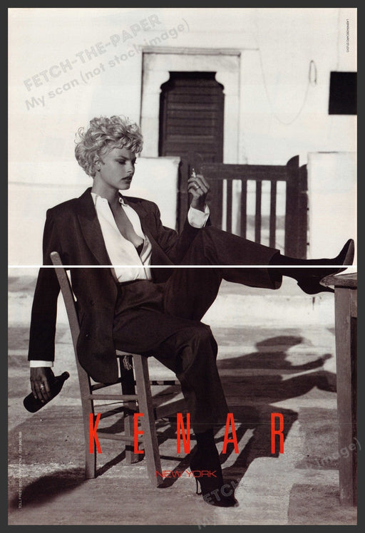 Kenmar Clothing NY Linda Evangelista 1990s Print Advertisement Ad (2 Pages) 1991 Fetch-the-Paper