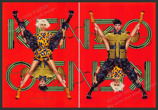 Kenzo Fashion 2010s Print Advertisement (2 page) 2013 X Models Fetch-the-Paper