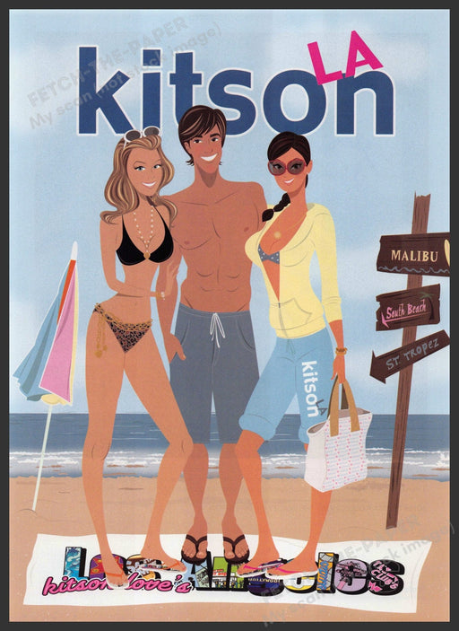 Kitson LA 2000s Print Advertisement 2007 California Shoes Clothing Illustration Fetch-the-Paper