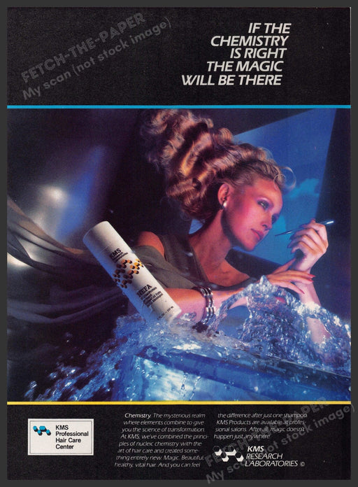 KMS Hair 1980s Print Advertisement 1985 Chemistry & Magic (Not the product) KMS