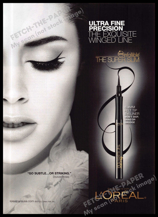 L'Oreal 2010s Magazine Print Ad 2013 Doutzen Kroes Eyes Striking Subtle L'Oreal