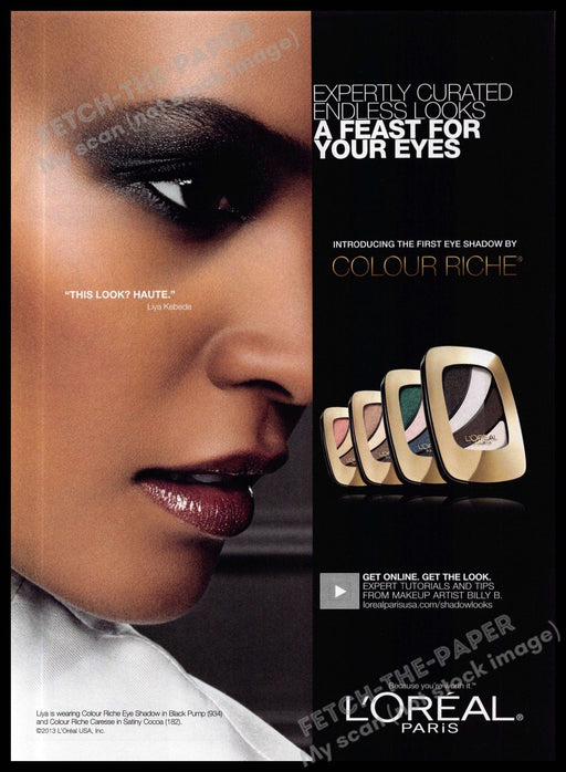 L'Oreal 2010s Magazine Print Advertisement 2013 Liya Kebede L'Oreal