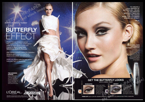 L'Oreal 2010s Print Ad (2 page) 2013 Project Runway "Butterfly Effect" L'Oreal