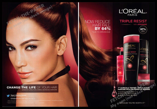 L'Oreal 2010s Print Advertisement (2 pages) 2013 Triple Resist Jennifer Lopez L'Oreal
