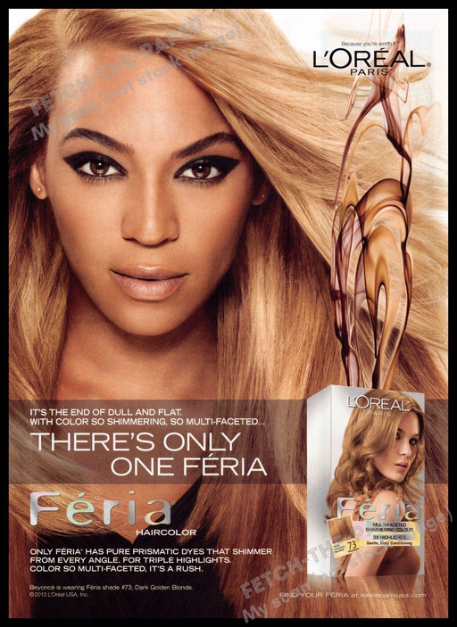 L'Oreal Feria 2010s Magazine Print Advertisement 2013 Beyonce Knowles L'Oreal