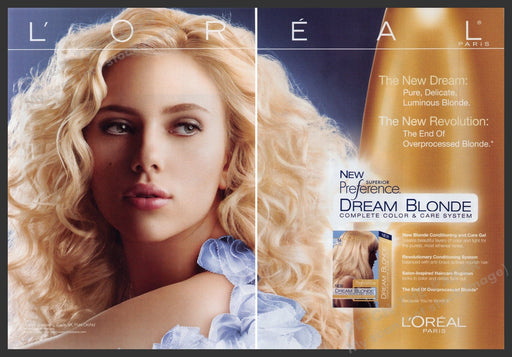 L'Oreal Hair Scarlett Johansson 2000s Print Advertisement (2 pages) 2008 Sexy Fetch the Paper!
