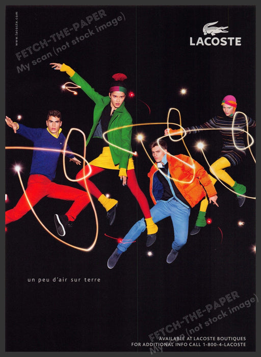 Lacoste un peu d'air sur terre 2010s Print Advertisement 2010 "... air on Earth" Lacoste