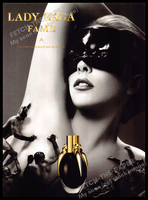 Lady Gaga Fame 2010s Print Ad 2013 Masked Men Climbing on Her (Not the product) Lady Gaga Fame