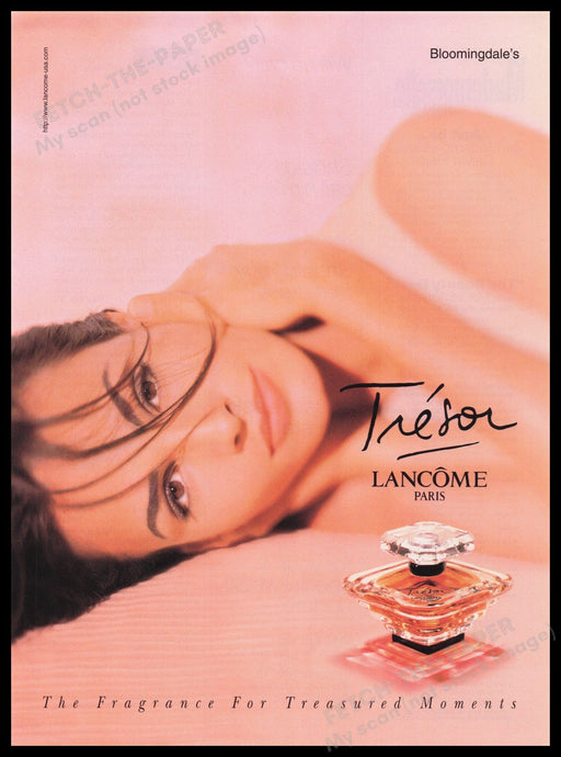 Lancome Tresor Fragrance 1990s Print Advertisement Ad 1997 "Treasured Moments" Fetch the Paper!
