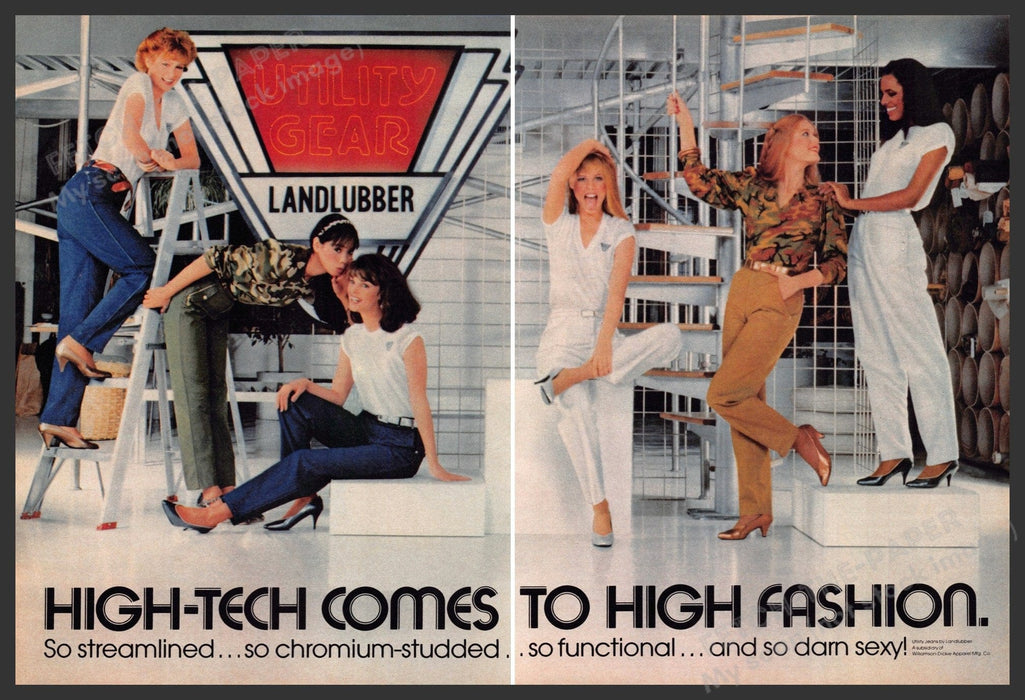 Landlubber Utility Gear Clothing 1980s Print Advertisement (2 pages) 1981 Landlubber