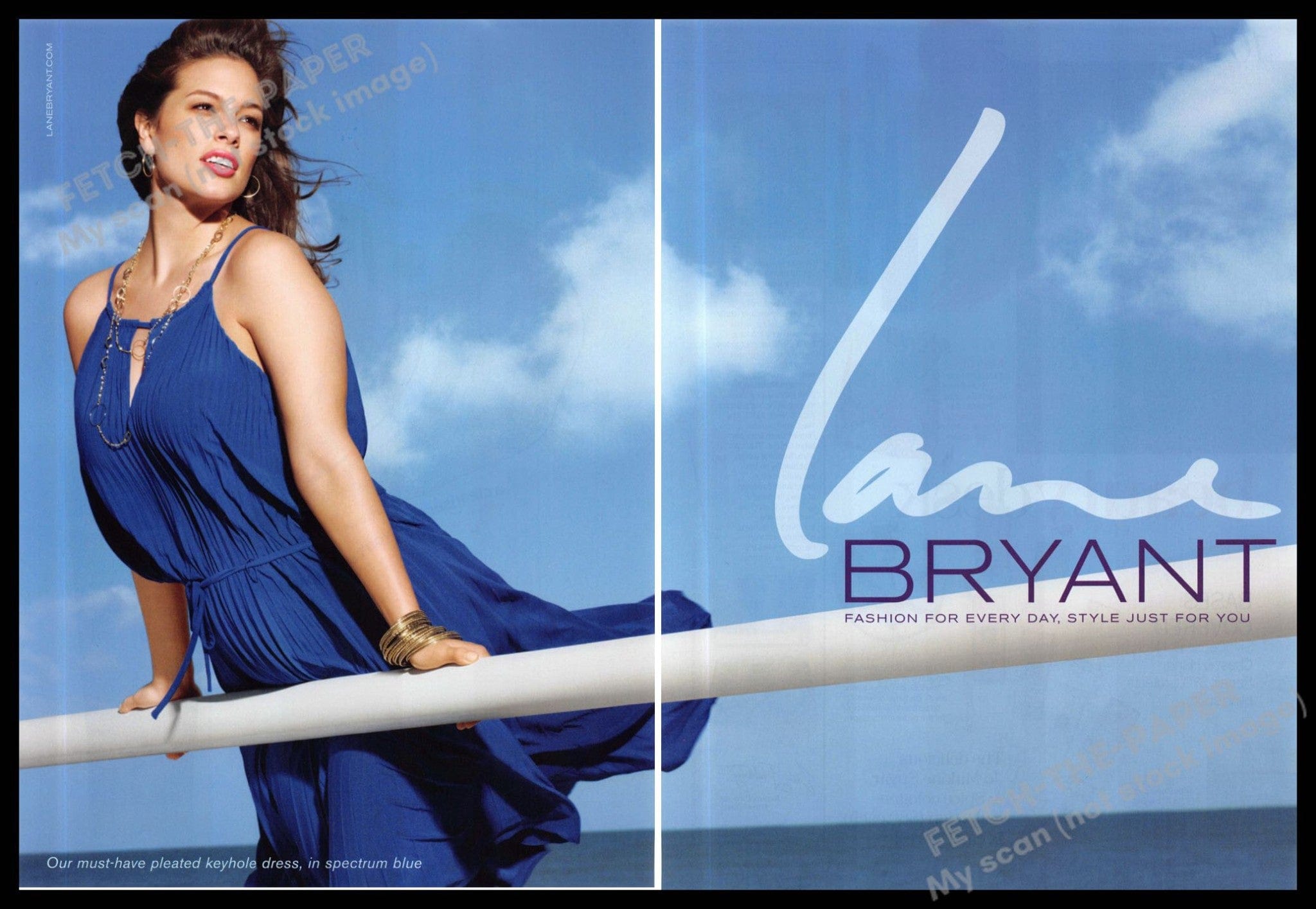 Lane Bryant 2013 Ad: Ashley Graham in Blue Keyhole Dress — Fetch-the-Paper