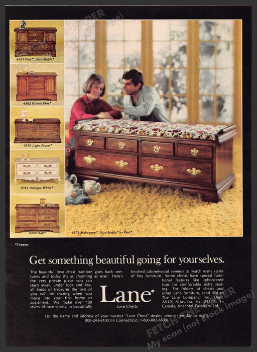 Lane Love Chests 1970s Print Advertisement 1977 Cedar Different Models Lane