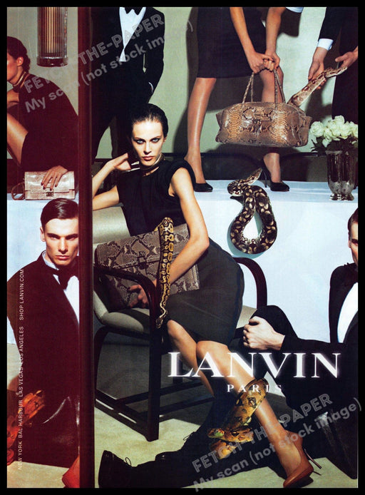 Lanvin Paris 2010s Magazine Print Advertisement 2012 Legs Snakes Snakeskin Lanvin