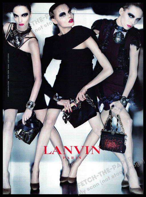 Lanvin Paris 2010s Print Advertisement 2010 Legs Black Dresses Skinny Models Fetch-the-Paper