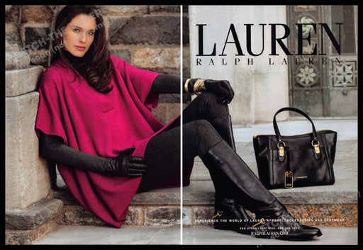 Lauren Ralph Lauren 2010s Print Advertisement (2 page) 2013 Legs Stoop Brunette Lauren Ralph Lauren