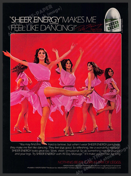 Legg's Sheer Energy 1980s Print Advertisement 1981 Legs Dancing Legg's