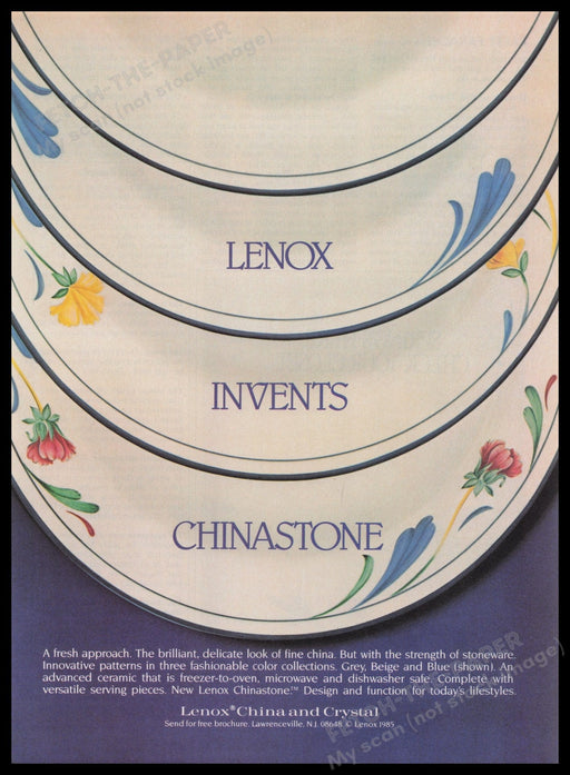 Lenox 1980s Print Advertisement Ad 1985 Fetch the Paper!