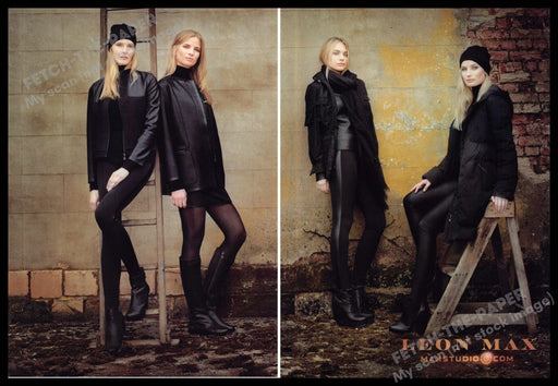 Leon Max 2010s Print Advertisement (2 page) 2014 Legs Tights Leggings Blondes Leon Max